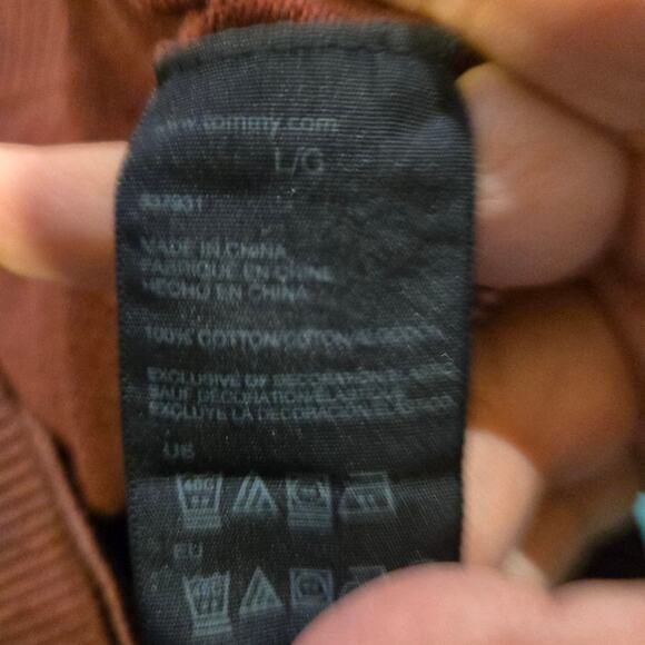 Tommy Hilfiger Burgundy Cotton Crewneck Sweater L - Picture 7 of 8